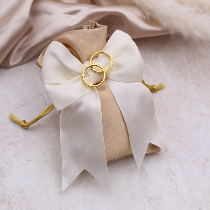 Fedi Nunziali bomboniere matrimonio sacchetti confezionati GOLD