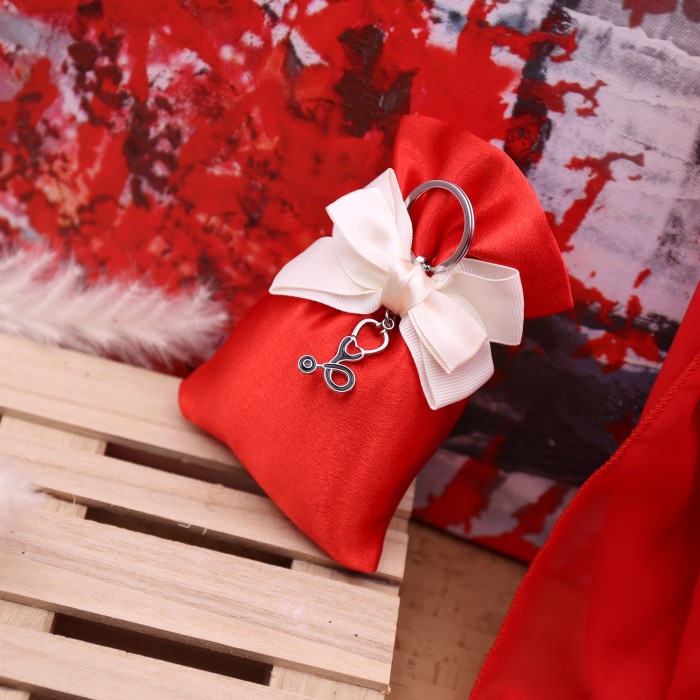 Stetoscopio Nero mini con Portachiavi per Laurea Infermieristica Sacchetto viale magico bomboniere