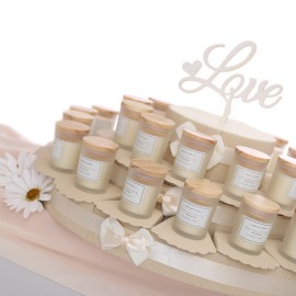 Torta Bomboniere Candele profumate con portaconfetti per Matrimonio o Comunione