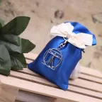 Sacchetti Bomboniere Laurea uomo vitruviano portachiavi per belle arti e fisioterapia