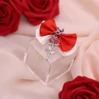Rosa Rossa su Scatolina in plexiglass Bomboniera per Compleanno e Matrimonio