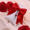 Sacchetto per Matrimonio Bomboniere con Portachiavi Rosa Rossa
