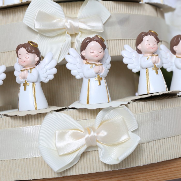 Angelo Rosario bimbo lux bomboniere comunione su portaconfetti a torta bambino multipiano