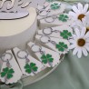 Torta Bomboniere ideale per festeggiare il Compleanno e la Laurea con Portachiavi Quadrifoglio smaltato in colorazione Verde