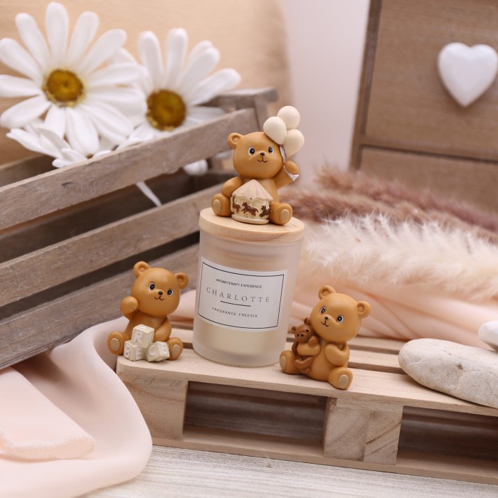 Candele profumate orsetto teddy bear per battesimo bomboniere utili