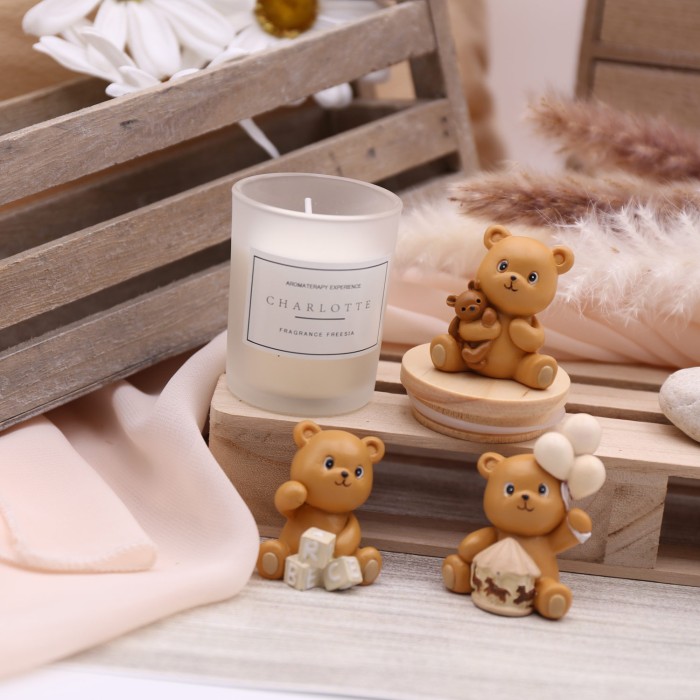 Candele profumate orsetto teddy bear per battesimo bomboniere utili www.vialemagico.it