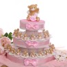 Bomboniere Battesimo Bimba Orsetti con Ali su Torte Portaconfetti www.vialemagico.it
