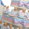 Torte Bomboniere NASCITA Gemelli Orsetti con Pony e Carrozzina Baby