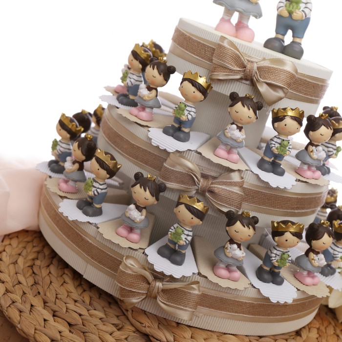 Bomboniere Battesimo gemelli principe ranocchio e principessa unicorno