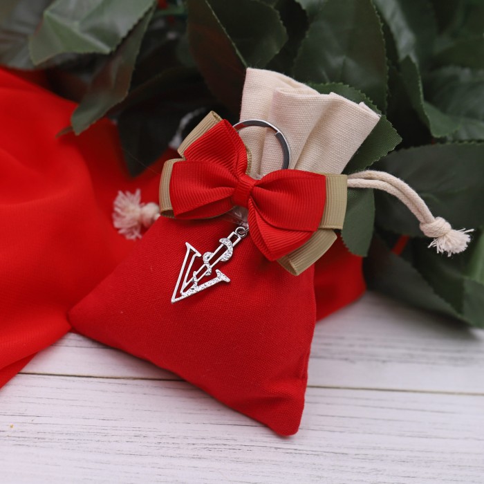 Bomboniera Sacchetto con Caduceo Veterinario Portachiave per Laurea con confetti crispo