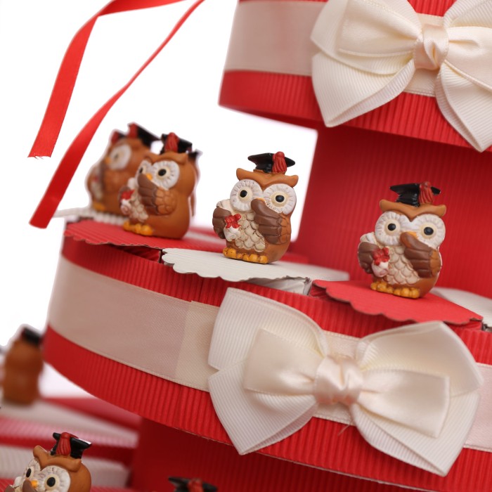 Gufetto Letterato Statuina su Torta bomboniere Laurea