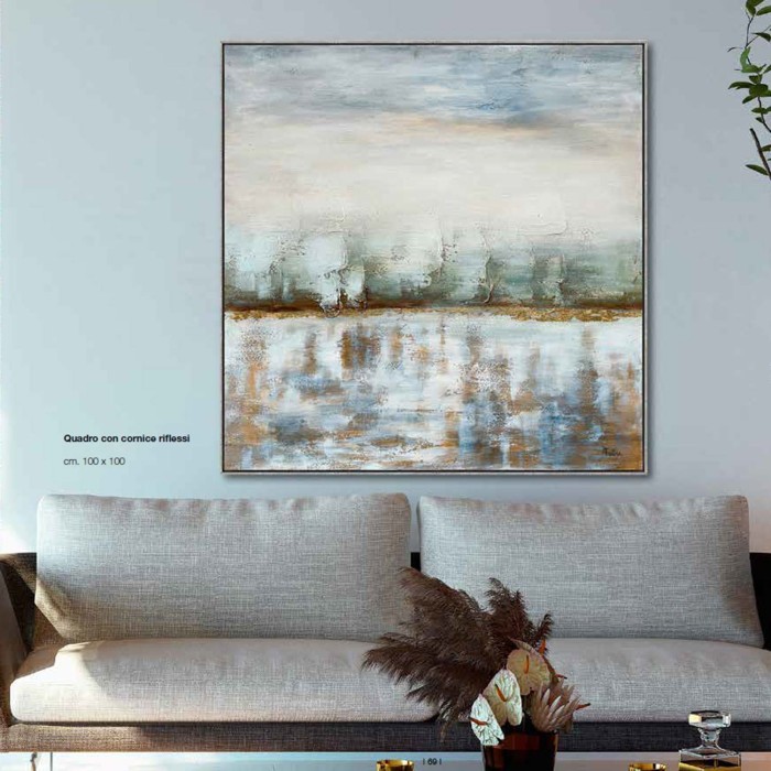 Riflessi - Quadro con cornice dalle sfumature pastello dettaglio misure