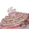 Candele profumate su Torta Bomboniere Comunione in porcellana Rosa