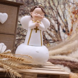 Comunione bambino carillon Bomboniera Angelo rosario confezionato