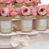 Confettata di fiori su candele profumate -Torta portaconfetti rosa dettaglio