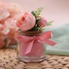 Bomboniera in Vetro con Bouquet Rosa Baby per Battesimo di una Bimba
