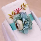 Diciottesimo in Tiffany: Asciugamano con Fiori - Bomboniere Confezionate