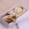 Bomboniera Nozze d'oro - Asciugamano con Bouquet di fiori Avorio