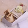 Bomboniera Nozze d'oro - Asciugamano con Bouquet di fiori Avorio