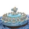 Bomboniere Battesimo Elefantino Bimbo Corona Statuina portaconfetti