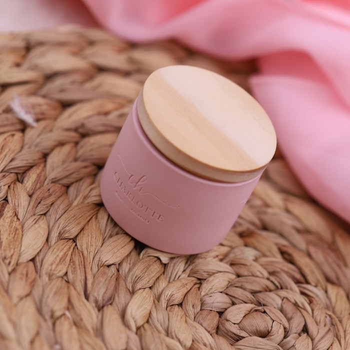 Bomboniere Battesimo Confezionate - Candele rosa con tappo in legno