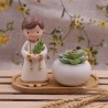 Bomboniera Comunione - Set Statuina e Piantina Sacro Ulivo Bimbo
