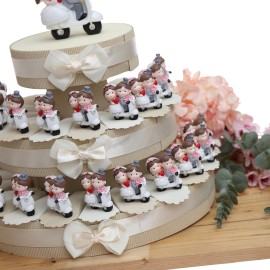 Statuina Matrimonio Sposi in  Vespa Torta Bomboniere torta vmb