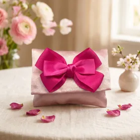 Romantica Bomboniera in Raso Rosa: Pochette Porta Confetti