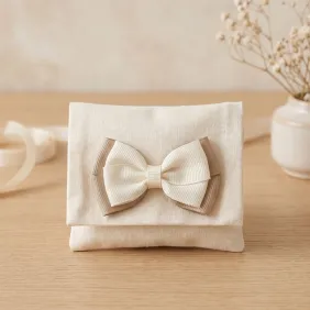 Elegante Pochette Bomboniera in Cotone Panna