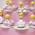 Baby Titty in Macchina Rosa su Torta Bomboniere per Bimba