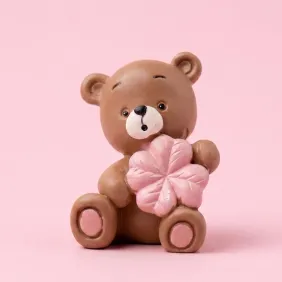 Orsetto quadrifoglio bimba statuina fai da te