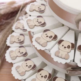 Torta Bomboniera con Magneti cagnolino in Metallo