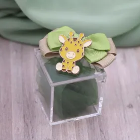 Bomboniera Nascita e Battesimo Magnete Giraffa in Scatolina di Plexiglass
