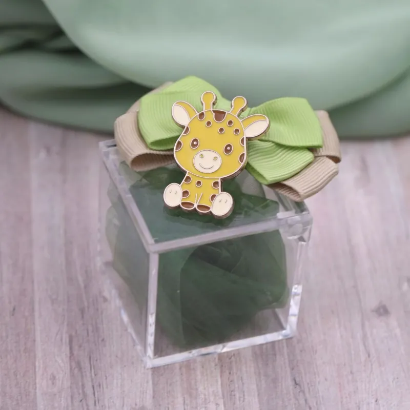 Bomboniera Nascita e Battesimo Magnete Giraffa in Scatolina di Plexiglass