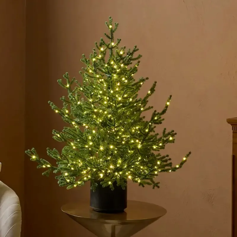 Pino Lucciole EDG 90 cm – Albero di Natale Compatto con Vaso Integrato