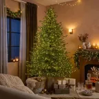 Albero di Natale Artificiale Pino Lucciole H 240 cm con 4200 LED Bianco Caldo e Telecomando
