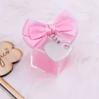 Cuoricino su Plexiglass con Portachiavi Bomboniere d'amore