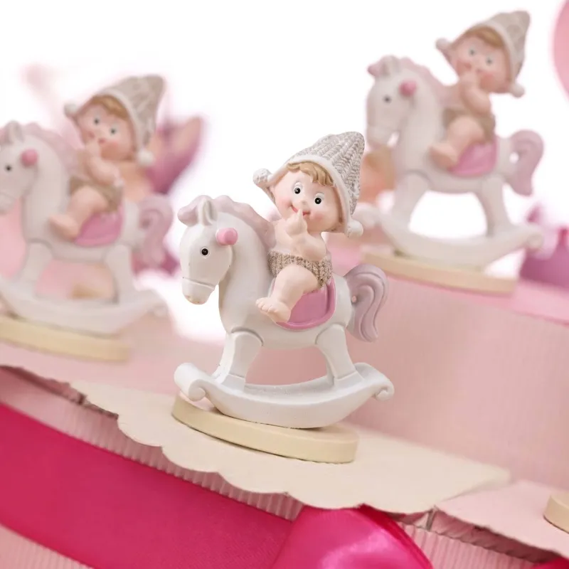Torta Maxi battesimo bimba su cavallo a dondolo