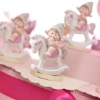 Torta Maxi battesimo bimba su cavallo a dondolo