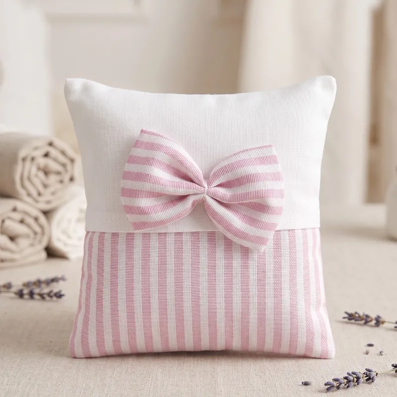 Pochette a righe rosa con fiocchetto abbinato - ULTIMI PEZZI