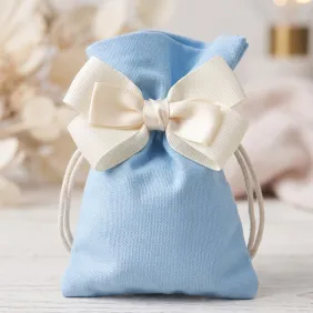 Sacchetto Portaconfetti Celeste in Cotone | Torta 25 Pezzi