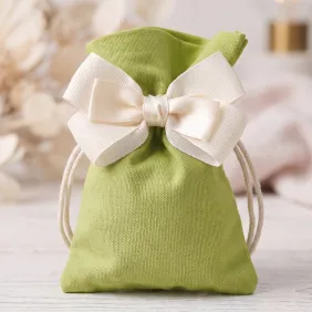 Sacchetto Portaconfetti Verde in Cotone | Torta 25 Pezzi