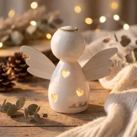Bomboniera Angelo di Luce in Legno e Ceramica | Le Stelle
