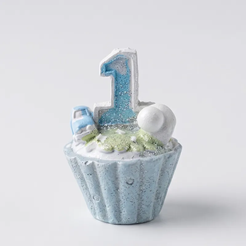 Statuina Cupcake Primo Compleanno Bimbo 4 cm – Bomboniera Fai da Te