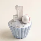 Bomboniera Primo Compleanno Bimba Maxi Cupcake Fai da Te Rosa Viola