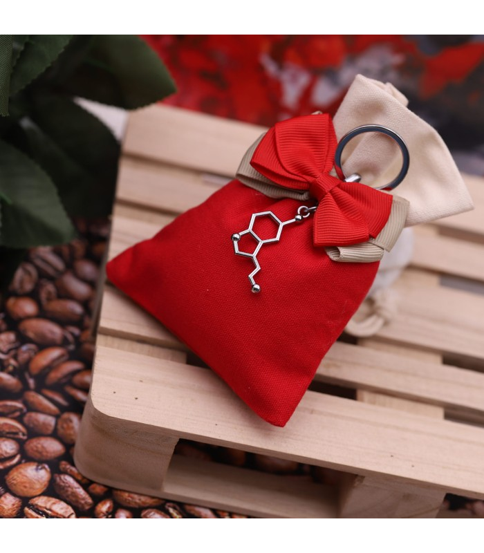 Bomboniere Laurea molecola del caffè confezionata su sacchetto