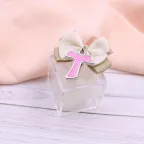 Bomboniera Cresima e Comunione Bimba: Scatolina Plexiglass con Portachiavi Tau Rosa