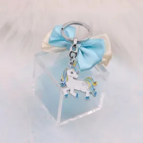 Portachiavi Unicorno Magico Nascita e Battesimo Bimbo su Scatolina in Plexiglass con Confetti