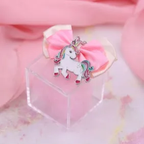 Portachiavi Unicorno Magico Nascita e Battesimo Bimba su Scatolina in Plexiglass con Confetti