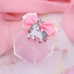 Portachiavi Unicorno Magico Nascita e Battesimo Bimba su Scatolina in Plexiglass con Confetti